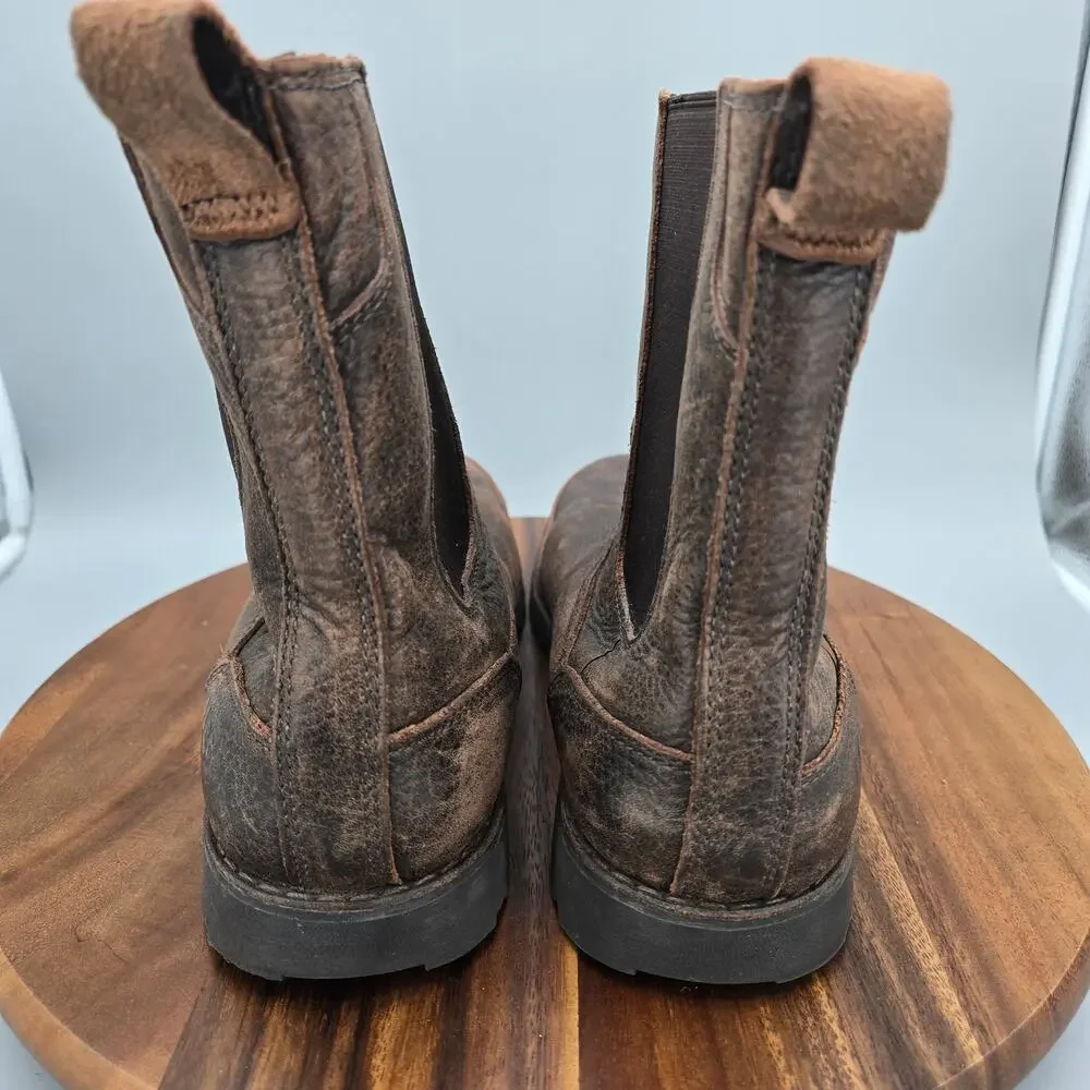 Ugg Herrick Chelsea Boots Mens 11 Brown Leather Rugged Casual Pull On Ankle